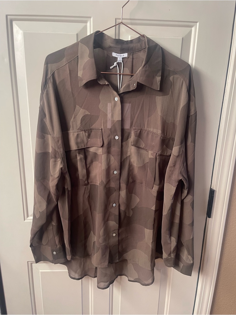 pistola Olive Camo Long-Sleeve Button-Down Shirt
